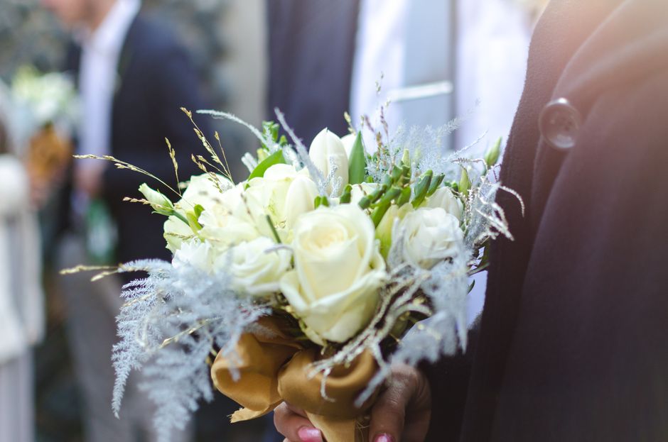 Close up of a beautiful wedding bouquet